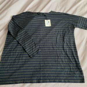 Hatch gal navy/grey striped long sleeve tee